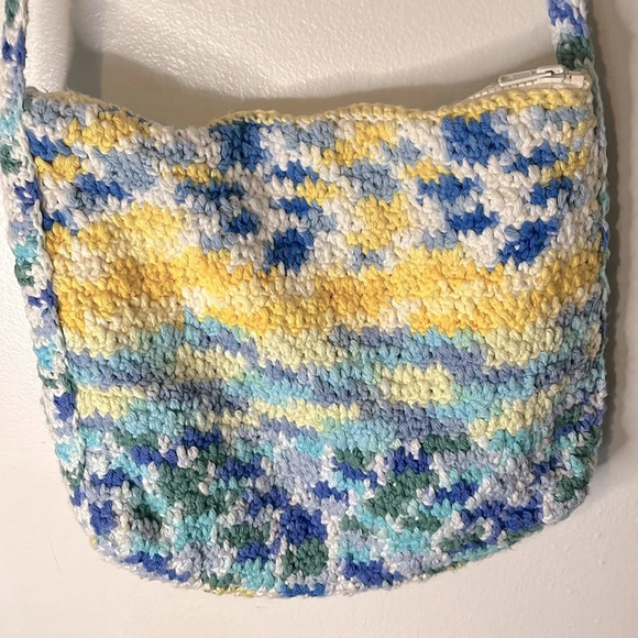 Multicolored Crochet 100% Cotton Crossbody Bag - Picture 9 of 9